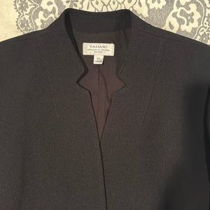 Tahari Suit Jacket and Trousers, black, size 8 petite, women